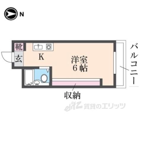 メゾン若江(ワンルーム/2階)の間取り写真