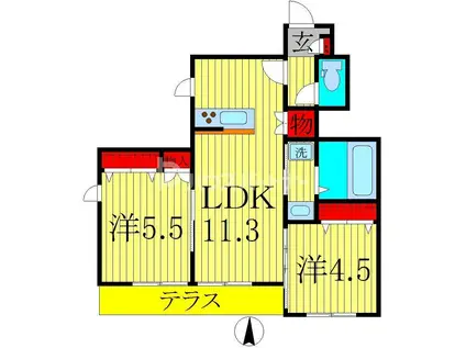メゾン マスダ(2LDK/1階)の間取り写真