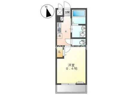 ラフィーネ(1K/2階)の間取り写真