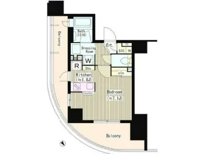 シェフルール西早稲田ラヴィーナ(1K/4階)の間取り写真