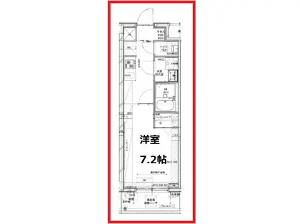 ディップス竹ノ塚駅前(1K/2階)の間取り写真