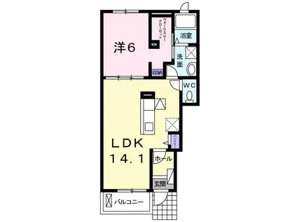 エム グレースB(1LDK/1階)の間取り写真
