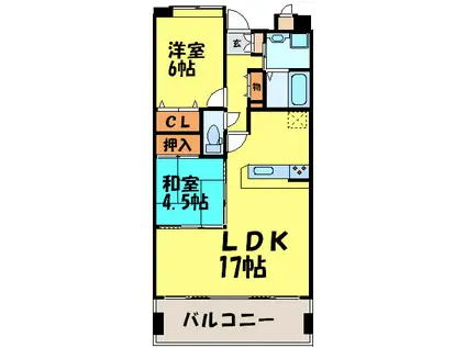 オーパス・ワン(2LDK/7階)の間取り写真