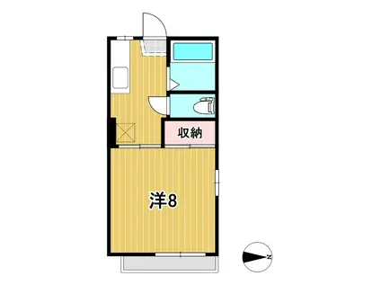 クレールハウス(1K/1階)の間取り写真