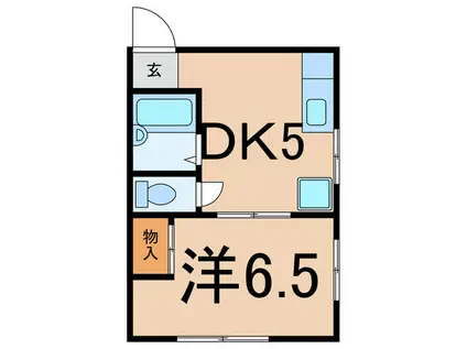 パティオ北寺尾6号館(1DK/2階)の間取り写真