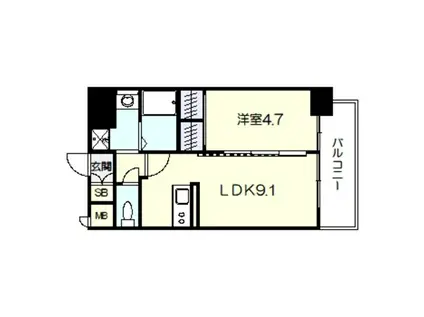 GM KOHAMA(1LDK/12階)の間取り写真