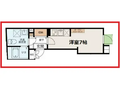 クロスグレイ町屋(ワンルーム/1階)の間取り写真