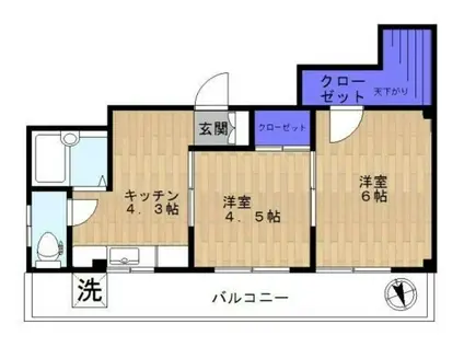 グレイスKF(2K/2階)の間取り写真