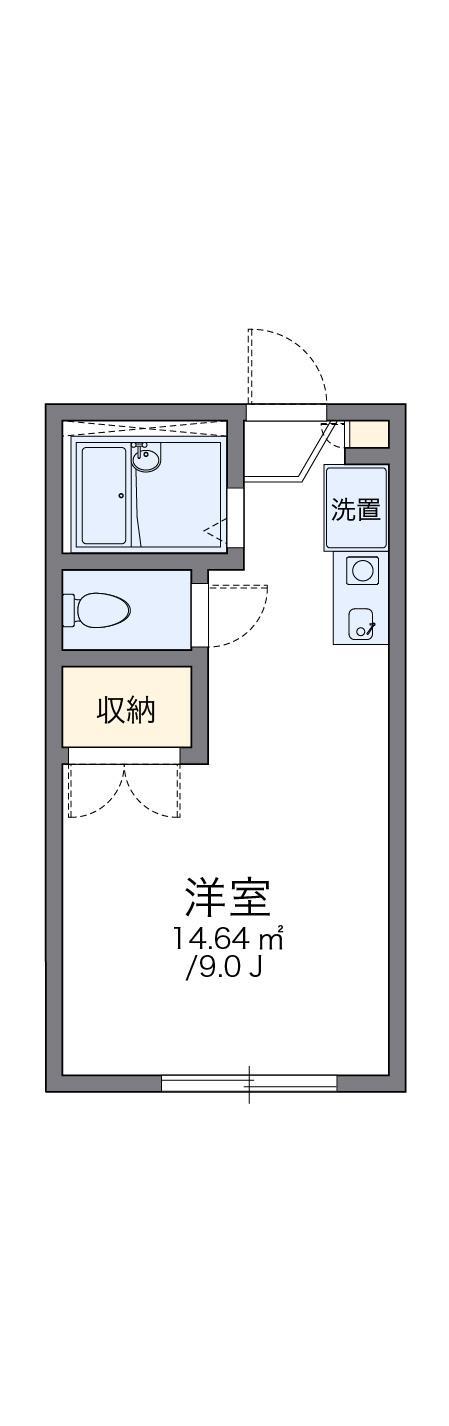 レオパレスウエストRIVER(1K/2階)の間取り写真