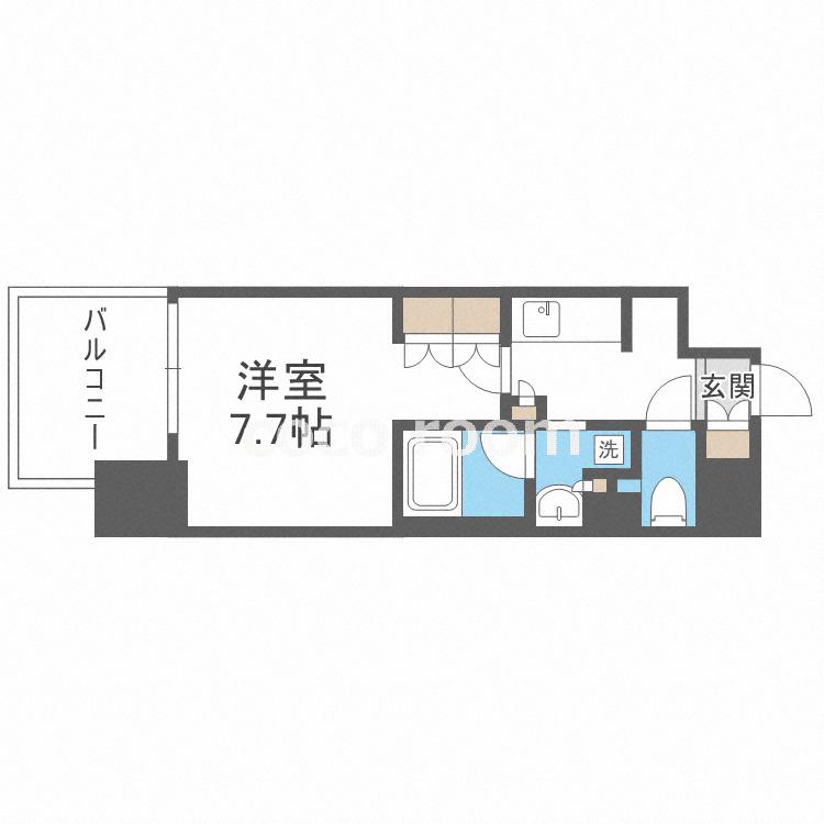 アーバネックス心斎橋(1K/13階)の間取り写真