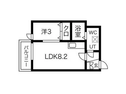 カーサ荒巻中央(1LDK/1階)の間取り写真