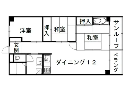/今里コーポ(3LDK/11階)の間取り写真