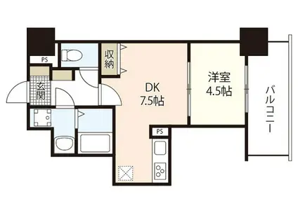 MAYFAIR田町PREMIUM(1LDK/2階)の間取り写真