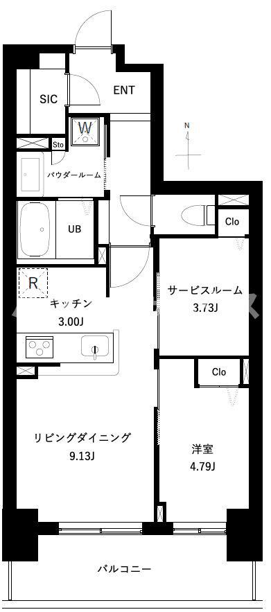 アーバンパーク谷在家(1SLDK/11階)の間取り写真