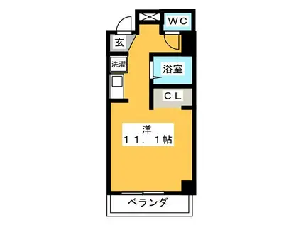 エスモア銀座イースト(ワンルーム/6階)の間取り写真