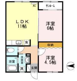 CAT BOX(2LDK/1階)の間取り写真