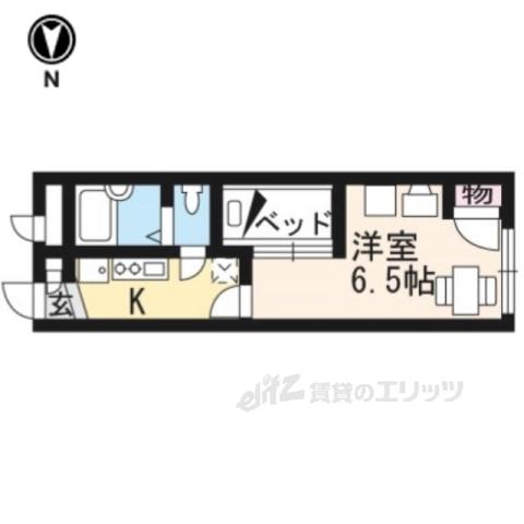 レオパレス茶山(1K/1階)の間取り写真