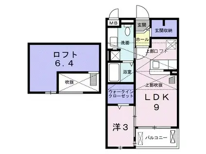 サンハウス(1LDK/2階)の間取り写真