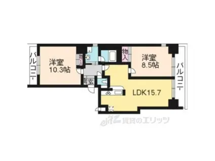 レーベンパルク(2LDK/6階)の間取り写真