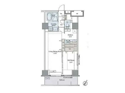 ラグゼナ平和台(1LDK/4階)の間取り写真