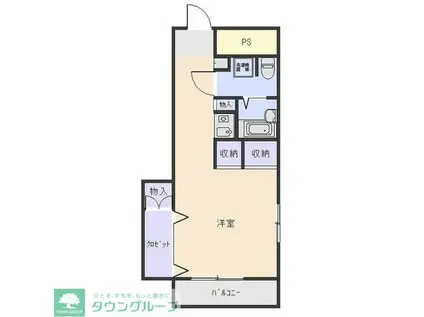 パレスパルミエA棟(ワンルーム/1階)の間取り写真