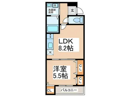 フジパレス岸和田下松II番館(1LDK/1階)の間取り写真