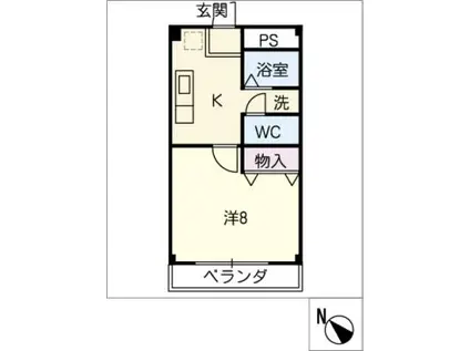 エクセル二村台(1K/4階)の間取り写真