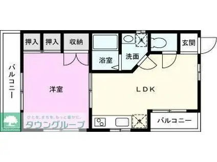 ベル・メゾン(1LDK/2階)の間取り写真
