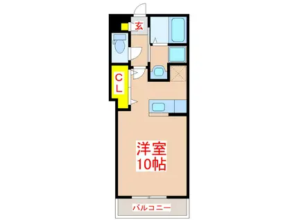 ラピス下荒田(ワンルーム/4階)の間取り写真