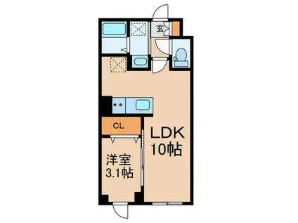 ウェルスクエア笹塚II(1LDK/4階)の間取り写真