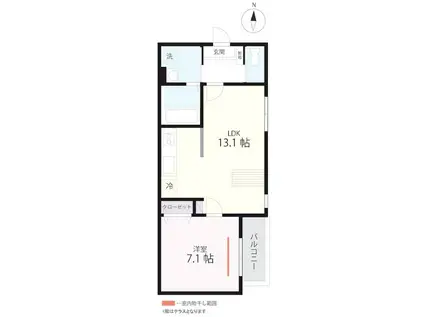 QUIET CRAB HOUSE TOGETHER WITH B 洋光(1LDK/3階)の間取り写真