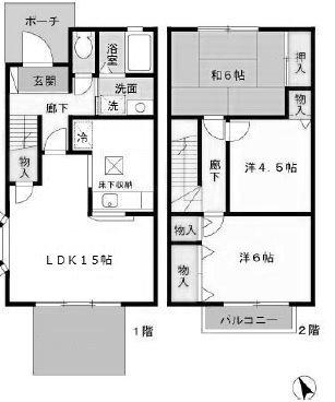 パルティーダ B棟(3LDK/1階)の間取り写真