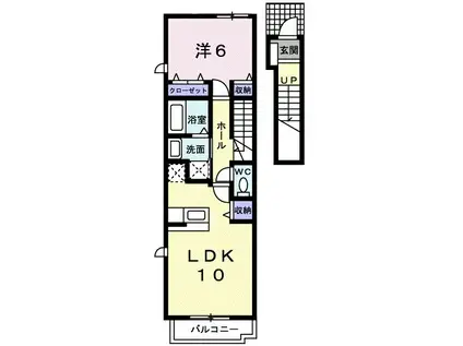 ネオ・フリーダム(1LDK/2階)の間取り写真