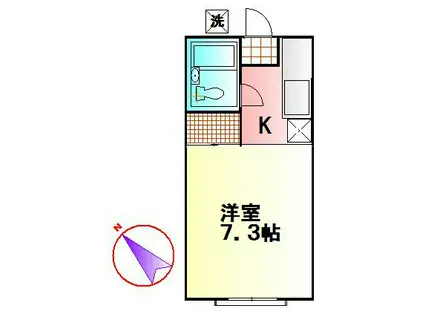 中原サンハイツ(1K/1階)の間取り写真