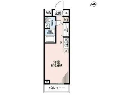 プレール・ドゥーク方南町(ワンルーム/3階)の間取り写真