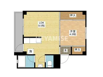 ビレッジハウス時津2号棟(1LDK/4階)の間取り写真