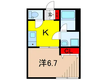 JS 6348(1K/2階)の間取り写真