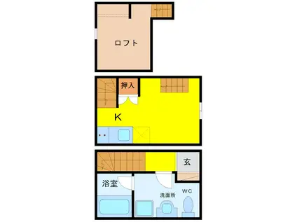 LE COCON 新川町II(1SK/1階)の間取り写真