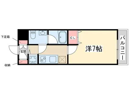 エスフォート江坂垂水町(1K/6階)の間取り写真