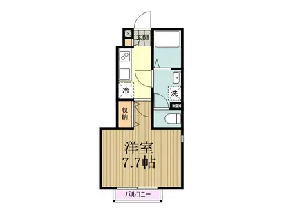 クレスト(1K/1階)の間取り写真