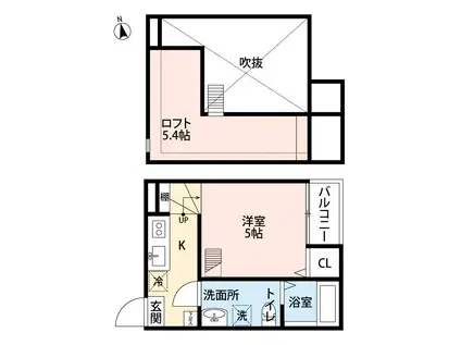 KAHALE八千代A(ワンルーム/1階)の間取り写真