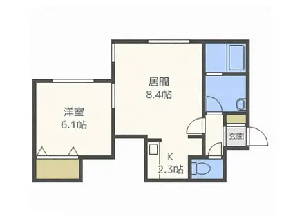 モンターニュ(1LDK/3階)の間取り写真