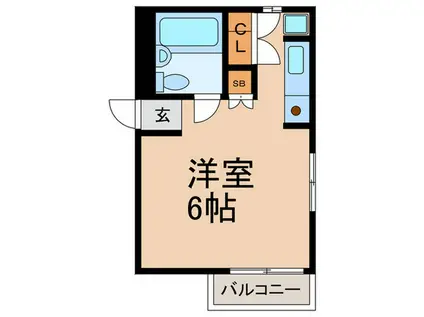 山恵フジII(ワンルーム/3階)の間取り写真