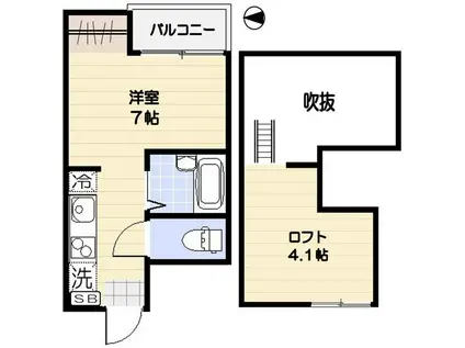 ピースフルパレス品川(ワンルーム/3階)の間取り写真