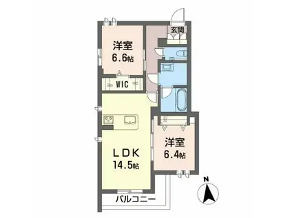 ル シマン(2LDK/4階)の間取り写真