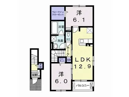 ポルトボヌールIV(2LDK/2階)の間取り写真