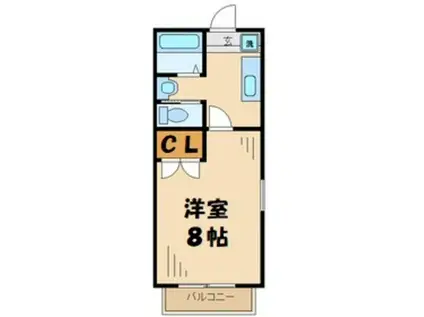 美里ハウス東中野II(1K/1階)の間取り写真