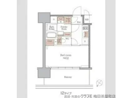 ジオエント梅田北リバーフロント(1K/8階)の間取り写真