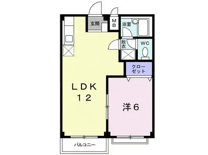 エルディムハイツ(1LDK/2階)の間取り写真