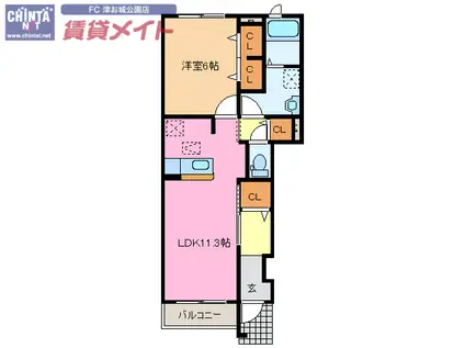 ザレジデンス文京本郷(ワンルーム/1階)の間取り写真